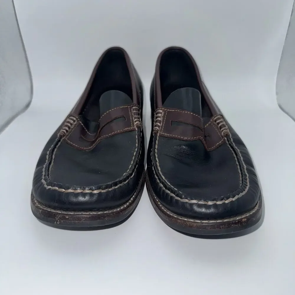 Sperry Top-Sider Men’s 9.5M Black Brown Leather Penny Loafers Slip On